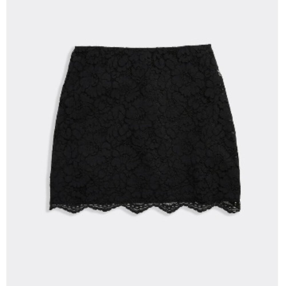 NWT Vineyard Vines Meg Lace Mini Skirt, Black | Size 2